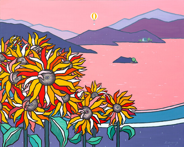 고수영, 핑크 호수, 72.7x90.9cm, Acrylic on Canvas