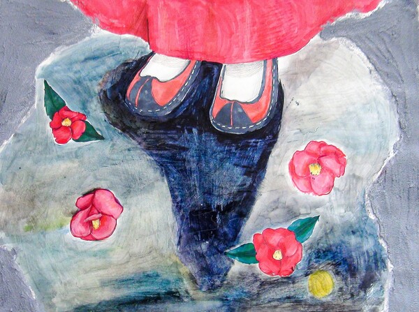 초등부 고학년 최우수상 주예람(12‧전주 양현초5), 동백꽃 떨어진 물웅덩이