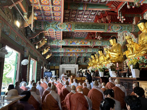 태공당 월주 대종사의 열반 4주기를 기리는 추모 다례가 진행되고 있다. 