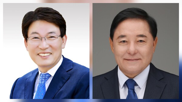 좌 유진섭 전 정읍시장, 우 장기철 전 위원장